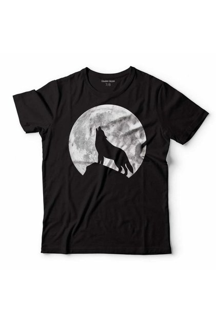 Wolf Moon Gray Wolf Moon Howling Wolf Göktürk Children's T-Shirt