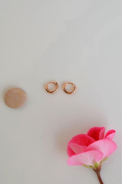 5 Mm Halka Mini Bebek Küpesi 14 K Gold Renk
