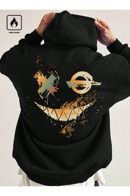 Unisex Smiling Face Printed Sweatshirt
