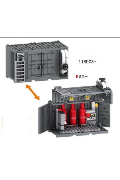 Askeri Depo Yapı Taşları Mini Figürler İçin Yapı OyuncakO UYUMLU