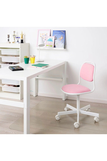 IKEA AKDENİZ ÖRFJÄLL beyaz-vissle pembe çocuk çalışma sandalyesi