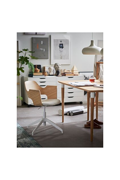 IKEA çalışma sandalyesi, ağartılmış meşe kaplama-gunnared açık bej