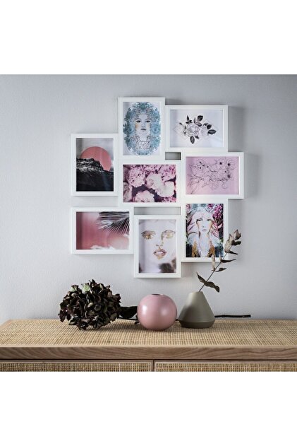 IKEA Vaxbo Çoklu Beyaz Kolaj Fotoğraf Resim Çerçevesi 8 Li 13x18