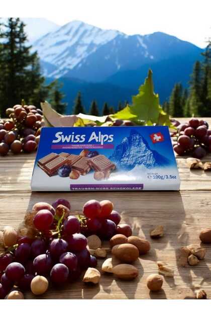 Swiss Alps İsviçre Çikolatası Üzümlü Fındıklı 100 gr - Fiyatı