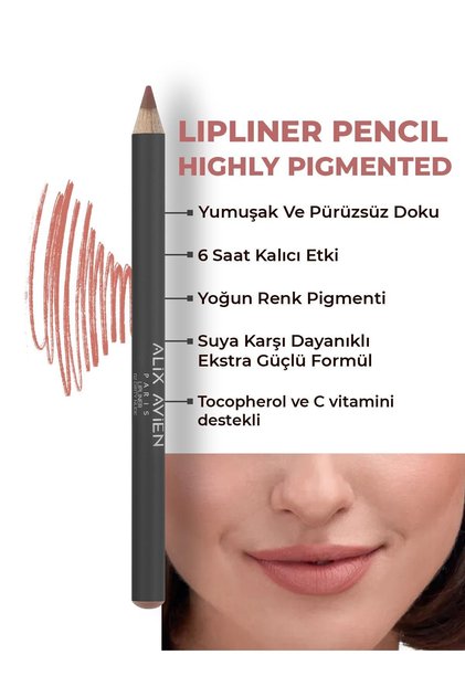 Uzun Süre Kalıcı Dağılma Yapmayan Nemlendirici Dudak Kalemi - Lipliner Pencil 02 Dirty Nude