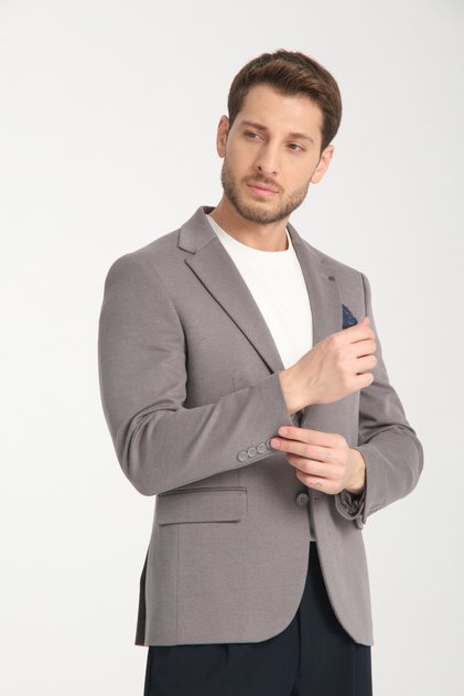 Modern Men's Blazer Mono Collar Sports Jacket Knitted