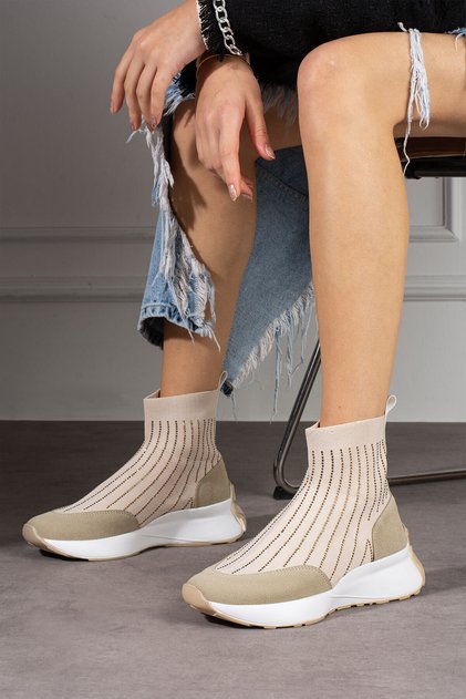 Women's Knitwear Stone Socks Comfortable Sports Shoes with Forum