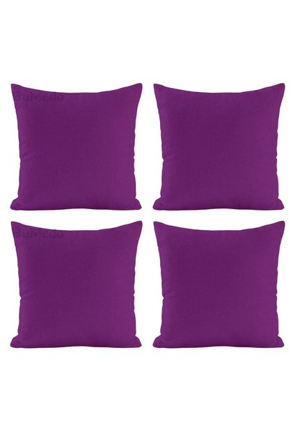 Decorative 4-Piece Throw Pillow Cover Set - 42 X 42 cm - Purple