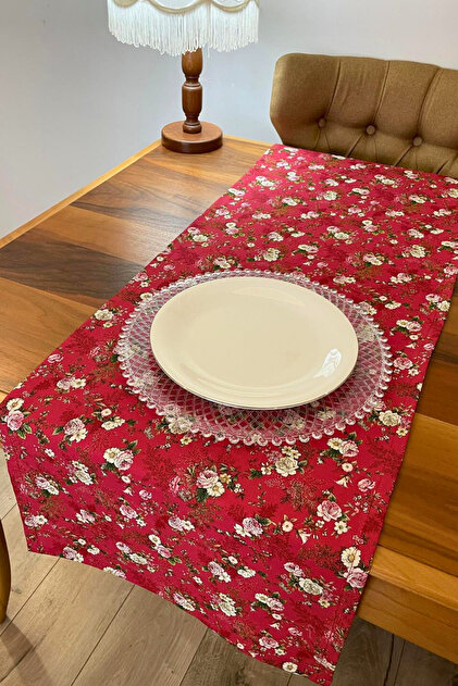 100% Cotton Runner | Red Floral Pattern 40X150