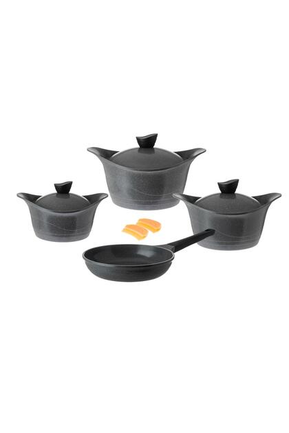 Lahoya Granite Cookware Set, 9 Pieces, Grey