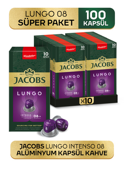 Jacobs Lungo 8 Intenso Nespresso Uyumlu Alüminyum Kapsül Kahve 10