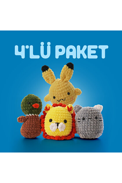 The Gookie Dörtlü Paket Tığ Kiti, Amigurumi Örgü Seti - Fiyatı