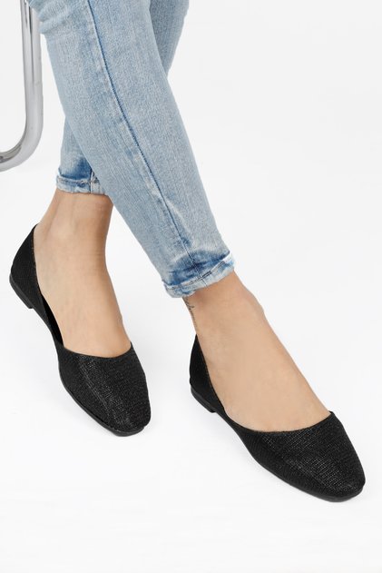 Black Nubuck Stylish Daily Comfortable Women's Flat Shoes