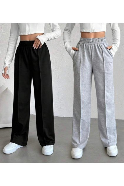 2 Pieces Grassed Bottom Black Gray Sleeves