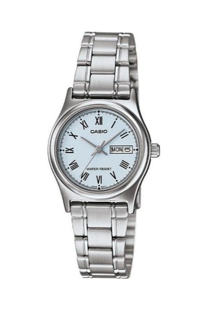 Silver Color Calendar Women's Wristwatch with Blue Cord
