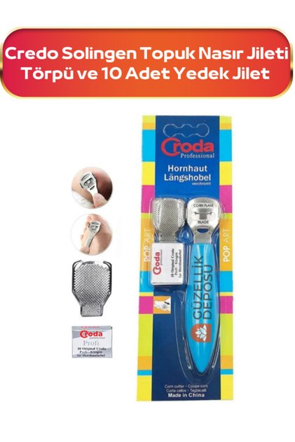 Croda Professional Topuk Nasır Jileti Törpü Ve 10 Adet Yedek Jilet