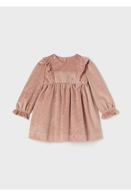 Long Sleeve Girls' Velvet Dress_Mnvs2904