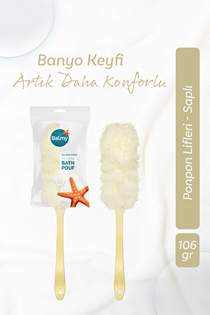 Bath Loofah Yellow with Handle