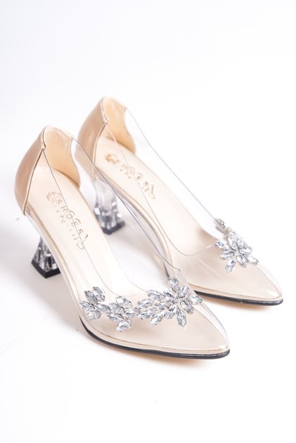 Women's Shoes with Transparent Pirense Stones