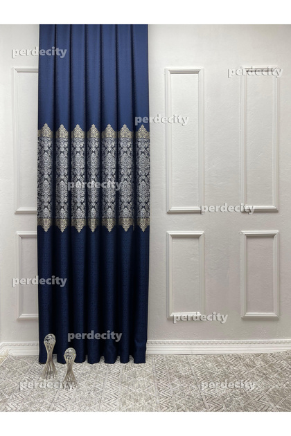 Damaks desen fon perde 100cm her odaya uygun 1x3 sık pile