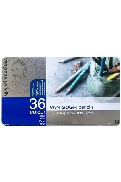 Van Gogh Crayons 36 Colors Metal Box
