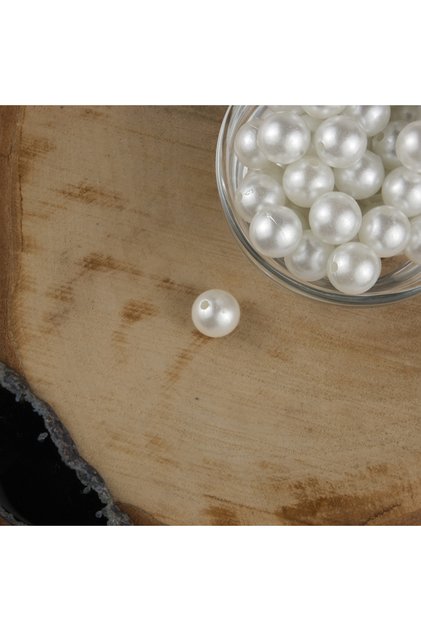 White Plastic Pearl 12 mm 500 Grams