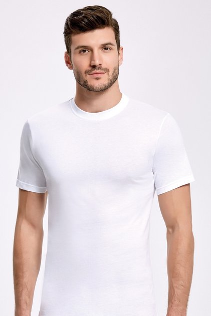 3'lü Paket, %100 Pamuk Süprem, Kısa Kollu, O Yaka, Erkek Fanila & T-shirt