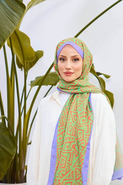 Colorday Pure Soft Shawl Green Pink 3040-17