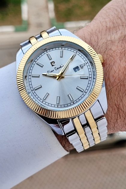 Gold Gümüş Renk 44 mm Erkek Kol Saati
