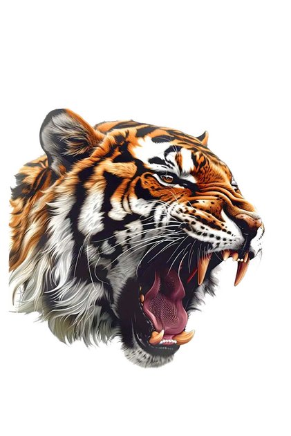 Wild Offensive Tiger Sticker Car, Motorcycle, Helmet, Laptop, Glass Sticker 14X12 cm