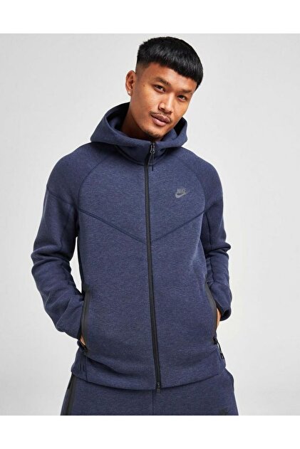 Nike Tech Fleece Full-Zip Hoodie Lacivert Kapüşonlu Erkek