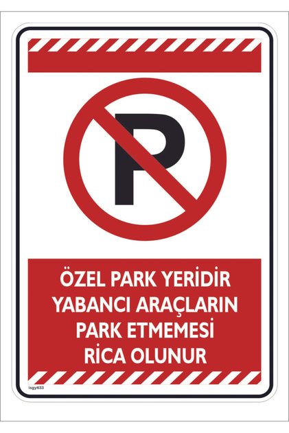 Metal Special Parking Place. Foreign Vehicles Are Asked Not to Park.20X30 cm
