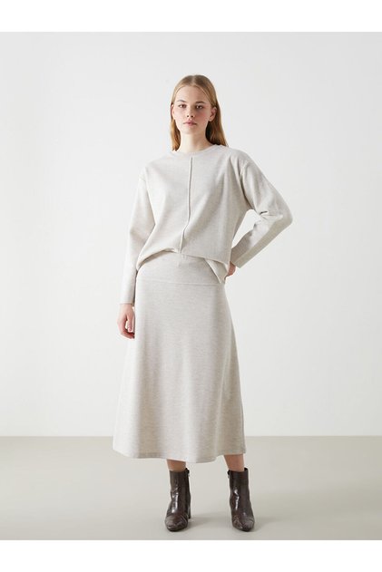 Özmarka New Season Elastic Waist Women's Knitwear Skirt