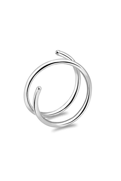 Cerrahi Çelik Tek Delikte Çoklu Çift Görünümlü Spiral Halka Hızma Piercingi (1 Adet)