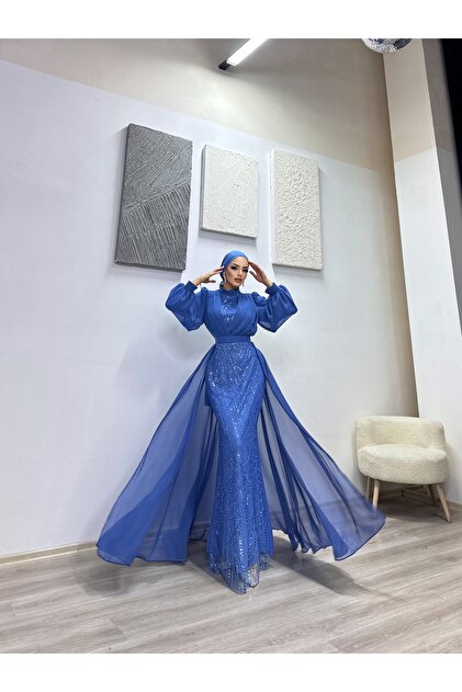 green emerald velvet dress Modest Luxe Pearl-Embellished Streamer Evening Abaya Dress (MOA149)