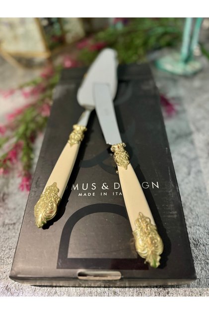 Esterhomedecor Italian 2-Piece Serving Spoon Cream