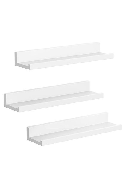 Songmics White Lws38wt 3-piece Wall Shelves For Living Room, Drawing Room (10X38X5CM)