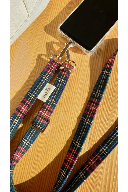 Green Plaid Phone Strap Strap and Bag Strap with Strap Bracket Compatible with All Phones