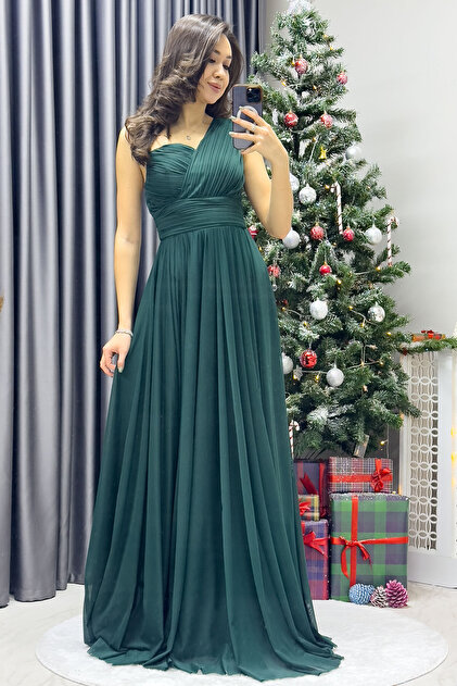 Rochie de seară evazată plisată cu un singur umăr pentru femei, bleumarin, negru, roșu, verde smarald, uscat trandafir