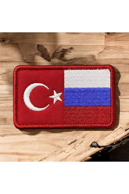 Türkiye Rusya Bayrağı Patch Nakış Peç Arma 8 X 5 Cm