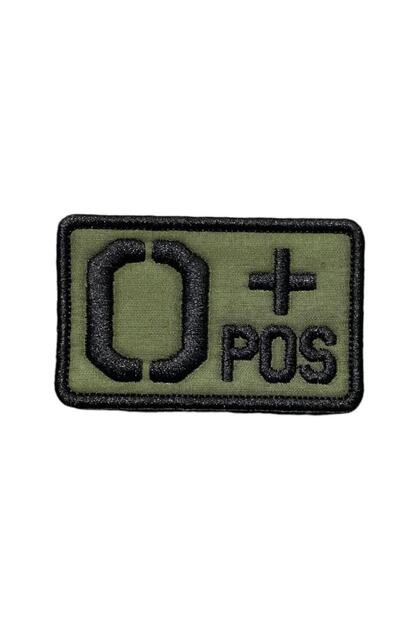 Haki Zemin 0 Pozitif Kan Grubu Nakış Patch Arma 8 X 5 Cm