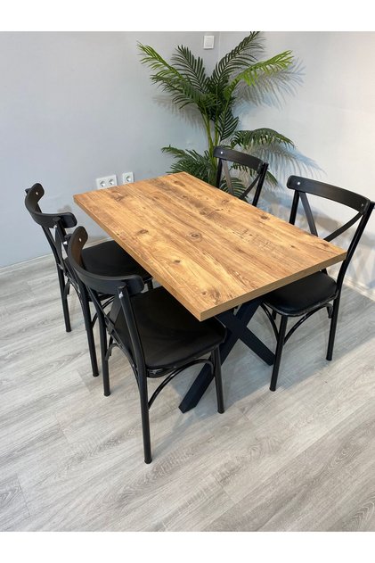 Restoran Cafe Masa Takımı 120x70 masa 4 Adet Thonet Sandalye