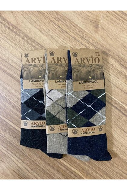 Men's Sheep Wool Lambswool Winter Set of 3 Socks