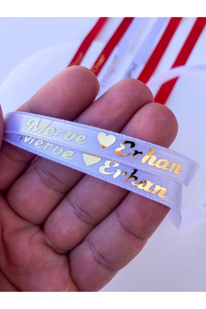 Promise Engagement Name Written Printed Ring Ribbon, Special Day Ribbon (Undated 1cm)