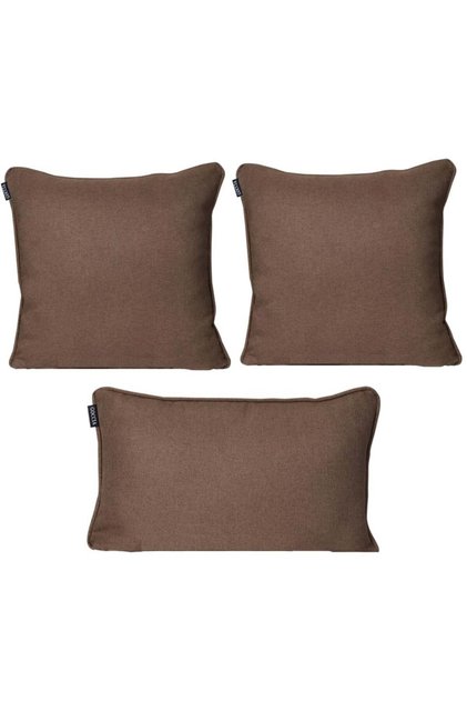 3-Piece Cushion Cover Cotton Textured Soft Sofa Backrest Gift Punch Can Be Made Brown