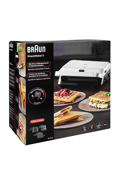 Braun SnackMaker 5 Çıkarılabilir Plaka Sistemi,Yapışmaz Plakalar