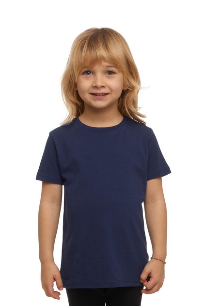 Light Navy Basic Unisex Children's Crew Neck Short Sleeve T-Shirt