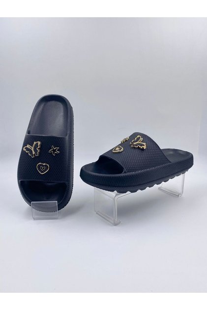 Stylish Lightweight Comfortable Beach Sea Pool Slippers with Butterfly Stones