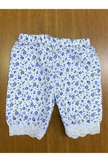 Lace Detailed Girls' Floral Print Shorts Pyjama Bottoms