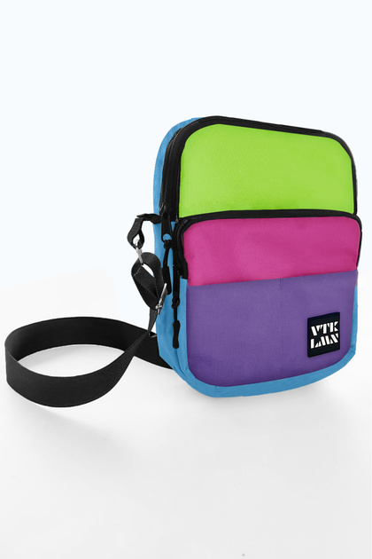 Colorful 5-Compartment Adjustable Cross Strap Waterproof Shoulder Bag (Purple Pink Green Blue)